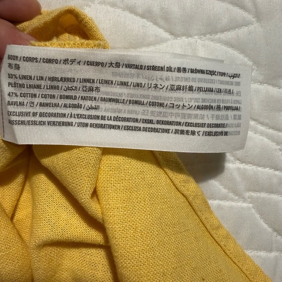 Abercrombie & Fitch Oversized Yellow Button Down Long Sleeve Sz S ! Linen/Cotton - Picture 8 of 10